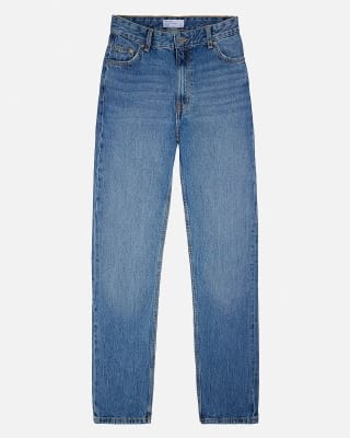 Kleding fotografie plat jeans blauw